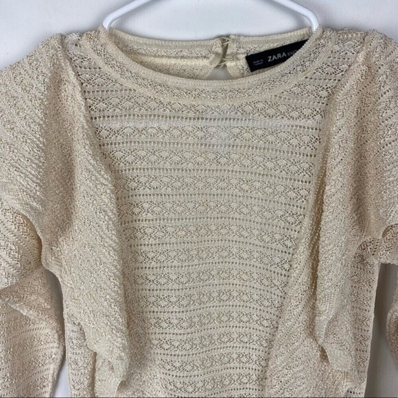 Zara Knit Long Sleeve Top Womens Small Crewneck Knit Ladies - Picture 4 of 12
